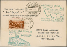 Zeppelin Mail - Germany: 1933, Saargebietsfahrt, Rückfahrt Ab Saarbrücken Mit Be - Correo Aéreo & Zeppelin