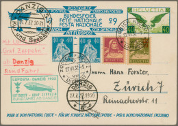 Zeppelin Mail - Europe: 1932, SCHWEIZ, Lupostafahrt, Rundfahrt Ab Danzig, Abgabe - Otros - Europa