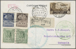 Zeppelin Mail - Europe: 1933, ITALIENFAHRT, ägäische Post, Ab Rodi Auf R-Karte M - Europe (Other)