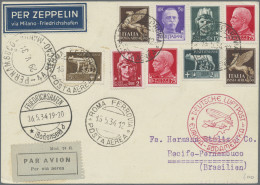 Zeppelin Mail - Europe: 1934, ITALIEN, 1.Südamerikafahrt Auf Karte Ab Rom Nach P - Europe (Other)