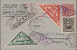 Zeppelin Mail - Overseas: 1932 "3. Südamerikafahrt" From Paraguay: Three Postal - Zeppelins