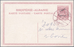Albania - Postal Stationery: 1914, Prince William Surcharge, Card 10q. Red Clear - Albanie