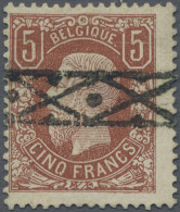 Belgium: 1878, Leopold 5fr. Red-brown, Fresh Colour And Well Perforated, Obliter - Usados