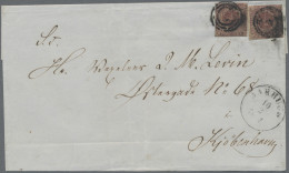 Denmark: 1853/54 Three Folded Covers Franked By 4 R.B.S., With Small Entire From - Cartas & Documentos