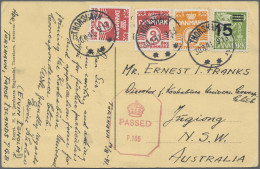 Faroe Islands: 1941, Picture Postcard From Thorshavn (30.08.41) To Australia, Ce - Faroe Islands