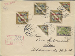 Estonia: 1923, Airmail Surcharges, Five Values In Combination With 15m. Viking S - Estland