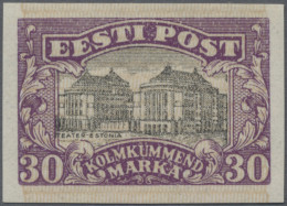 Estonia: 1924, National Theatre Reval, 30m. Imperforate Proof In Violet/black On - Estonie