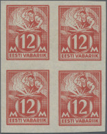 Estonia: 1925, Definitives "Smith", 12m. Red, Imperforate Proof In Red On Gummed - Estonie