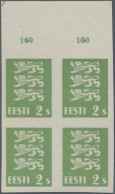 Estonia: 1928/1929, Definitives Coat Of Arms "Lion", 2s. Green, Imperforate Top - Estland