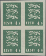 Estonia: 1928/1929, Definitives Coat Of Arms "Lion", 4s. Deep Green, Imperforate - Estonie