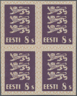 Estonia: 1928/1929, Definitives Coat Of Arms "Lion", 8s. Violet, Imperforate Pro - Estonie