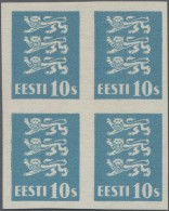 Estonia: 1928/1929, Definitives Coat Of Arms "Lion", 10s. Blue, Imperforate Proo - Estonie