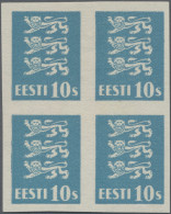 Estonia: 1928/1929, Definitives Coat Of Arms "Lion", 10s. Blue, Imperforate Proo - Estonia