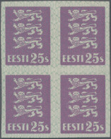 Estonia: 1928/1929, Definitives Coat Of Arms "Lion", 25s. Lilac, Imperforate Pro - Estonia