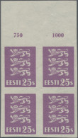 Estonia: 1928/1929, Definitives Coat Of Arms "Lion", 25s. Lilac, Imperforate Top - Estonia
