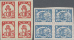 Estonia: 1932, Tartu University, 5s. And 10s., Two Imperforate Proof Blocks Of F - Estonia