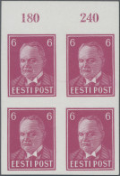 Estonia: 1936, Definitives President Päts, 6s. Lilac-carmine, Imperforate Top Ma - Estonia
