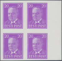 Estonia: 1936, Definitives President Päts, 20s. Purple-violet, Imperforate Right - Estonia