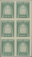 Estonia: 1936, Pirita Monastry, 5s. Green, Imperforate Proof Block Of Six In Iss - Estonie