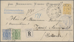 Finland - Postal Stationery: 1890/1891, Two Registered Stationery Envelopes (pen - Postal Stationery