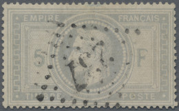 France: 1869 5fr. Grey-lilac, Used And Cancelled By Numeral "237", Light Vertica - Other & Unclassified