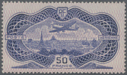 France: 1936, 50 F Violet & Red Airmail "Burelage", Mint Never Hinged With Full - Ungebraucht