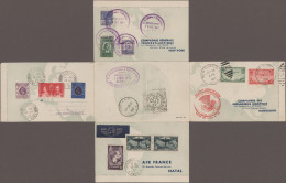 France: 1937 Four Parts Folded Air France Letter Sheet Used From Paris (franked - Brieven En Documenten