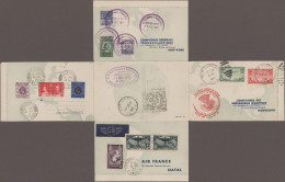 France: 1937 Four Parts Folded Air France Letter Sheet Used From Paris (franked - Lettres & Documents