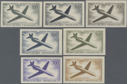 France: 1957 Air 500fr. 'Caravelle': Seven Different Colour Proofs, All Imperfor - Nuevos