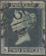 Great Britain: 1851, 2d. Violet-blue, Imperforate, Large Margins, On Thicker, La - Gebraucht