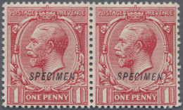 Great Britain: 1912/1922, ADVERTISEMENT TRIAL: 1d Scarlet KGV, Horizontal Pair, - Neufs