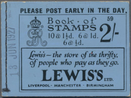 Great Britain - Stamp Booklets: 1927, 2/- Stamp Booklet With 4 Booklet Panes (6 - Markenheftchen