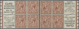 Great Britain - Se-tenants: 1924, Two Booklet Panes With 4 X 1 ½d Red-brown KGV - Andere