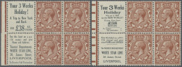 Great Britain - Se-tenants: 1924, Two Different Booklet Panes With 4 X 1 ½d Red- - Autres
