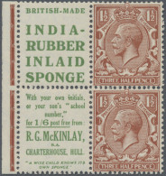 Great Britain - Se-tenants: 1924, Part Of Booklet Pane With 2 X 1 ½d Red-brown K - Autres