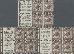 Great Britain - Se-tenants: 1929, Three Booklet-panes With 4 X 1 ½d Purple-brown - Autres