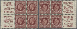 Great Britain - Se-tenants: 1935, Two Booklet Panes With 4 X 1 ½d Red-brown KGV - Andere