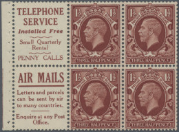 Great Britain - Se-tenants: 1935, Booklet Pane With 4 X 1 ½d Red-brown KGV Plus - Otros