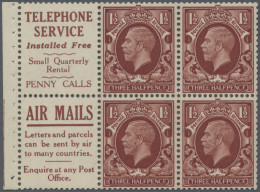 Great Britain - Se-tenants: 1935, Booklet Pane With 4 X 1 ½d Red-brown KGV Plus - Other