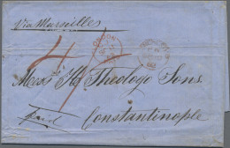 British Post In Turkey: 1862, Incoming Mail, Complete Folded Letter From Manches - Autres