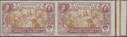 Italy: 1923, 30 C "Propagada Fide", Horizontal Pair With Missing VERTICAL Perfor - Mint/hinged