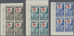 Italy: 1951, Gymnastics Competition, Complete Set In Corner Marginal Blocks Of F - 1961-70: Neufs