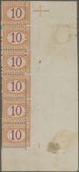 Italy - Postage Dues: 1890, 10c. Orange/carmine, Vertical Strip Of Six From The - Portomarken