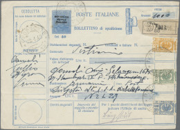 Italy - Postal Stationary: 1945, Parcel Despatch Form 40c. Blue Used From "PEDEM - Entiers Postaux