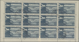 Yugoslavia: 1951 100 Din Airmail In Sheets Of 12 In Both Color Shades, CTO. - Autres & Non Classés