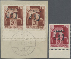 Carpathian Ukraine: 1944 20f. Brown Pair And 30f. Carmine-red, All With Variety - Ukraine