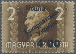 Carpathian Ukraine: 1945, 4.00 On 2p., MNH, Signed Bulat, Blaha, Dr. Szöke. Natu - Ukraine