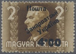 Carpathian Ukraine: 1945, 4.00 On 2p., Type III, MNH, Signed Dr. Szöke. Just 22 - Ukraine