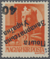 Carpathian Ukraine: 1945, 40 Auf 2F, INVERTED OVERPRINT, MNH, Signed Bulat. Just - Oekraïne