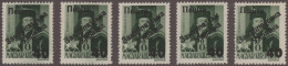 Carpathian Ukraine: 1945, 40 On 8 F, Lightly Hinged Or MNH, Types I, II, III, II - Ucrania